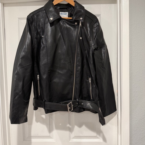 Old Navy Black Faux Leather Jacket - Picture 1 of 7